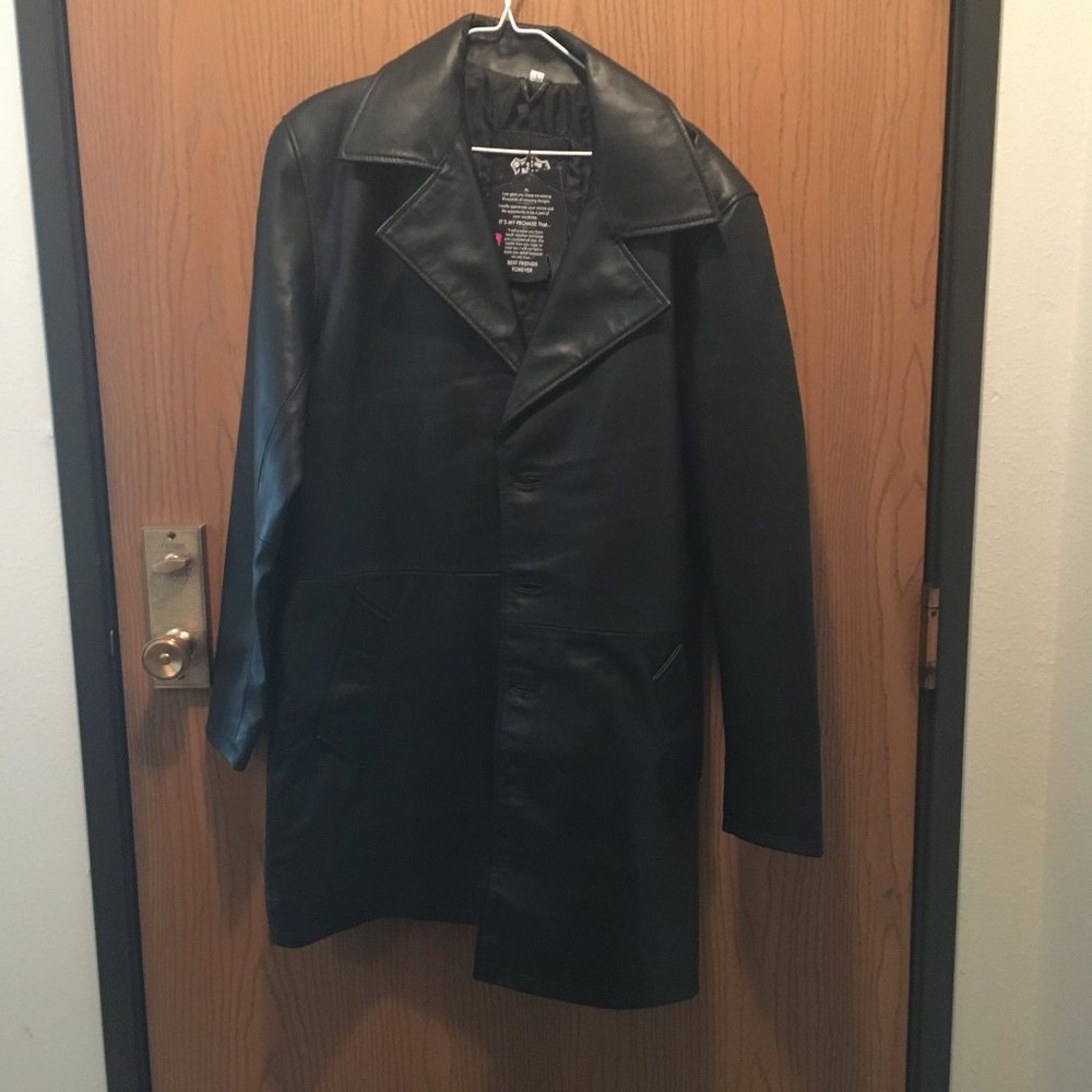 Blingsoul leather Batman car coat. Size L